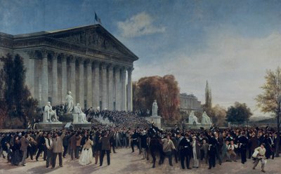 Het Palais du Corps Legislatif na de laatste zitting op 4 september 1870 door Jacques Guiaud